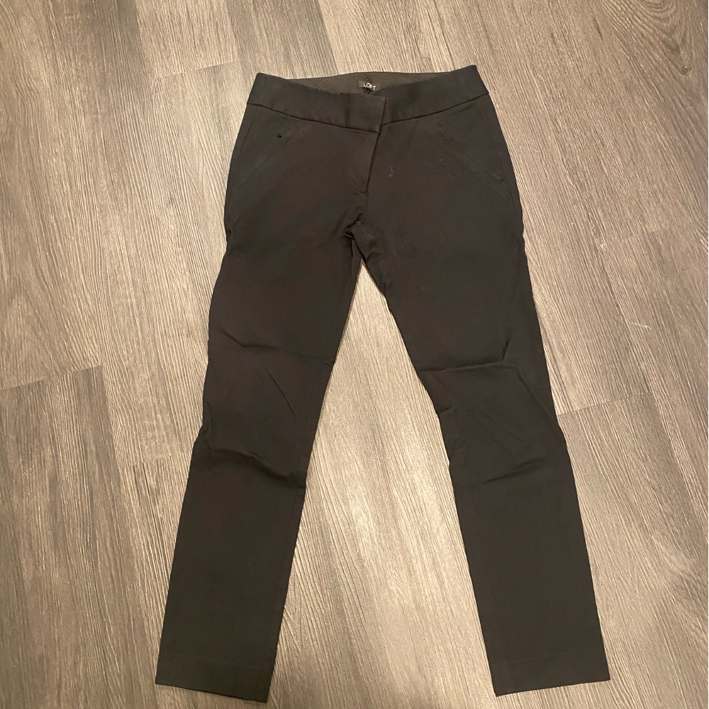 LOFT Charcoal Textured Pants
